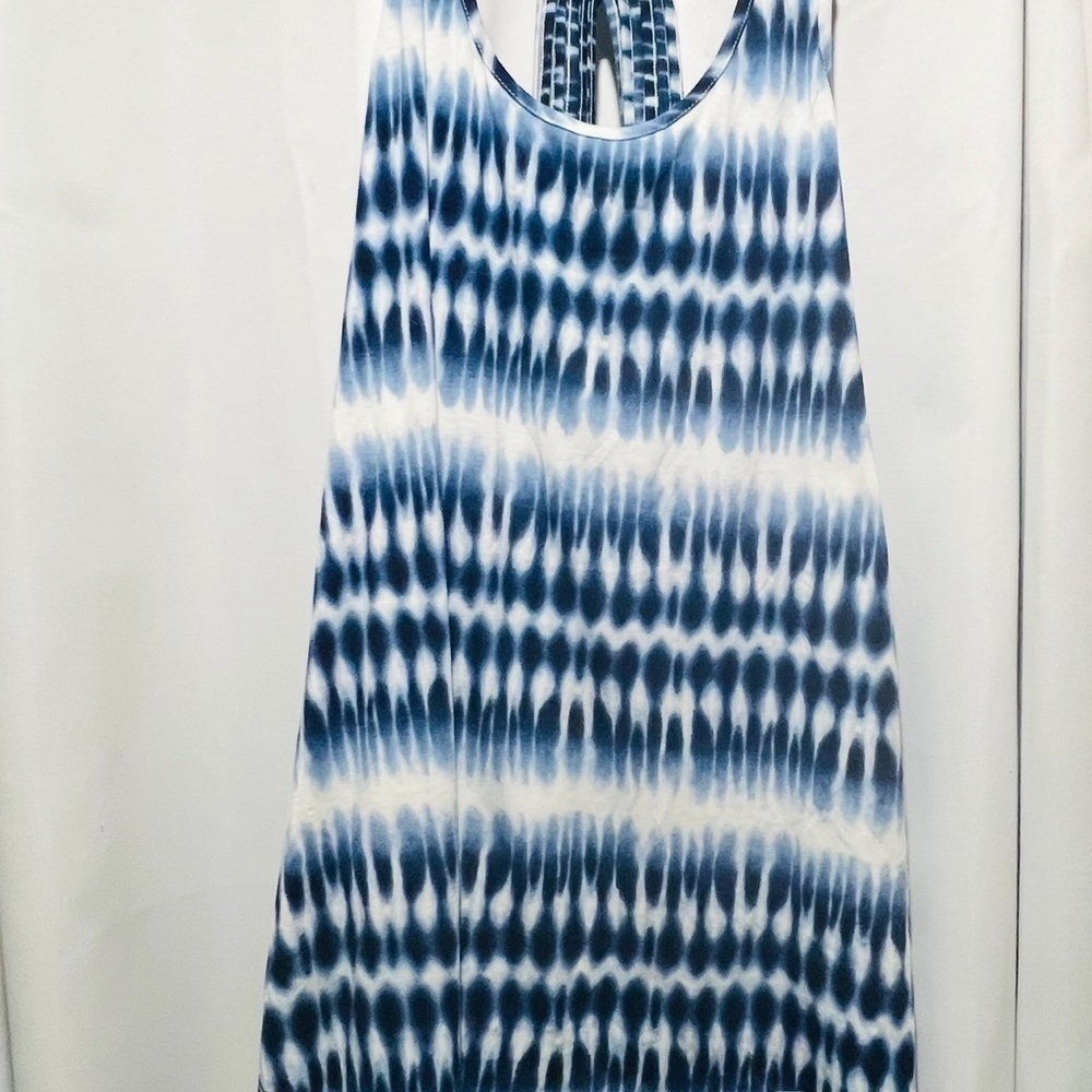Blue and White Tie-Dye Swimsuit Coverup - Picture 7 of 8